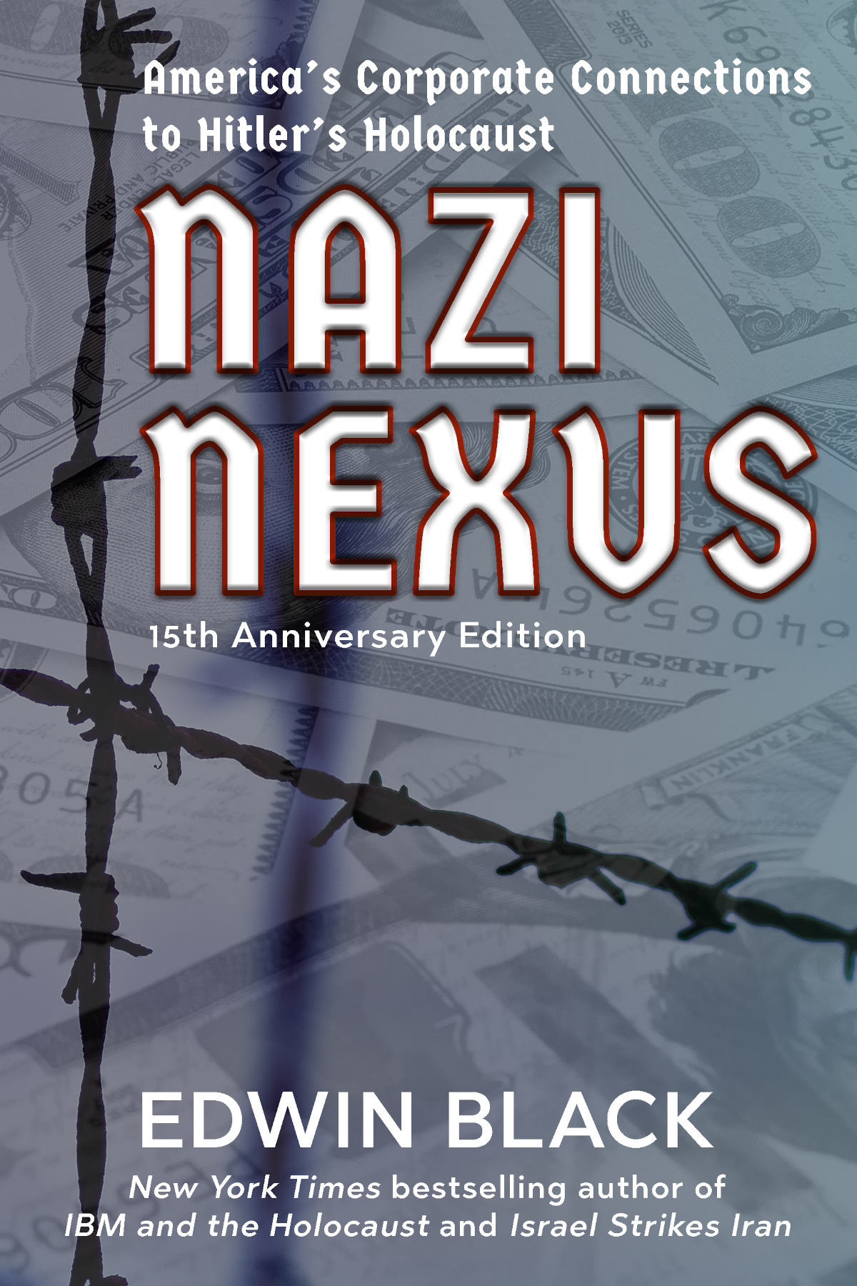 2e cover image; background made of barbwire and currency