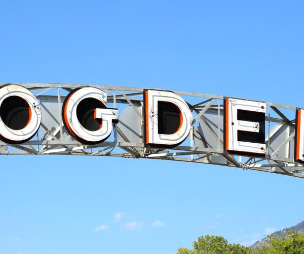 Ogden UT town sign, cropped