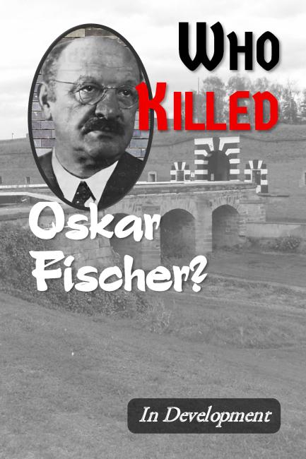 Mockup for Who Killed Oscar Fischer with background of Terezin by Emmanuel Dyan